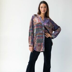 Natural Life Velvet Patchwork Laid Back Tunic